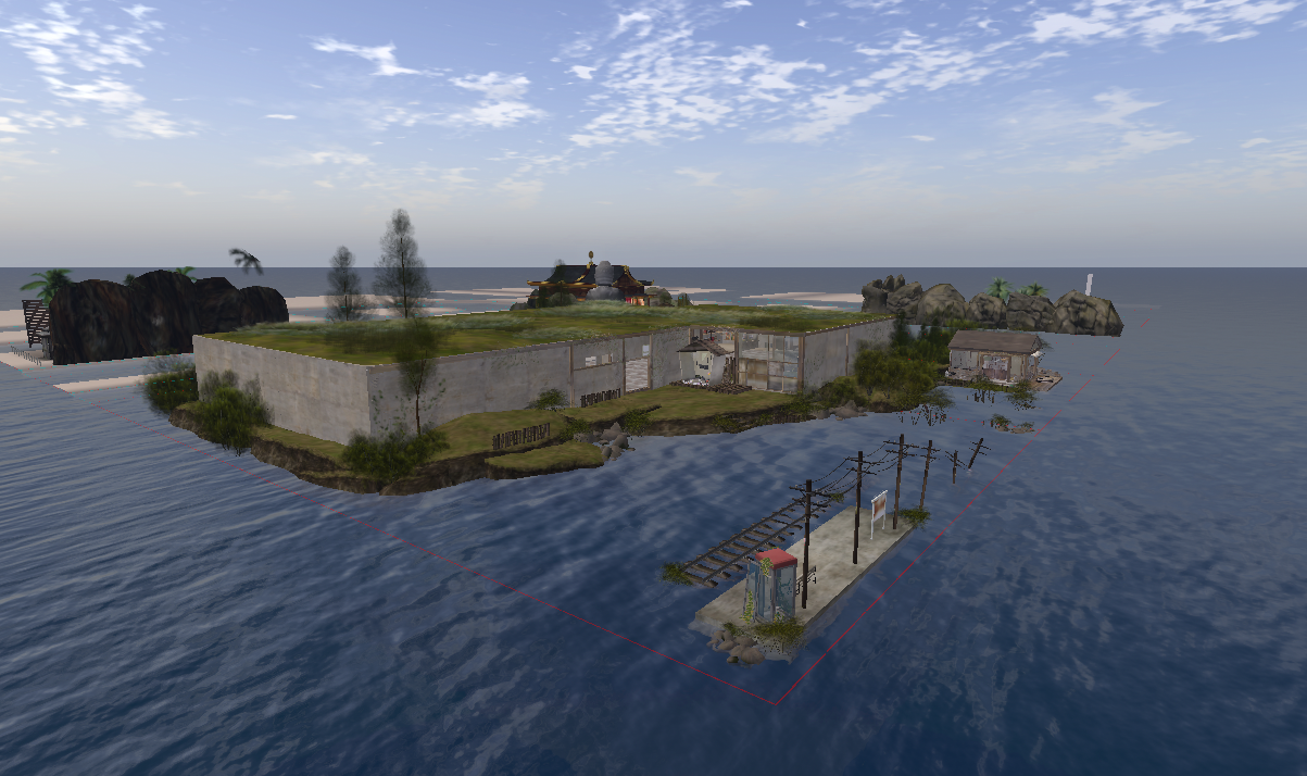 Second Life private region waterfront landscape