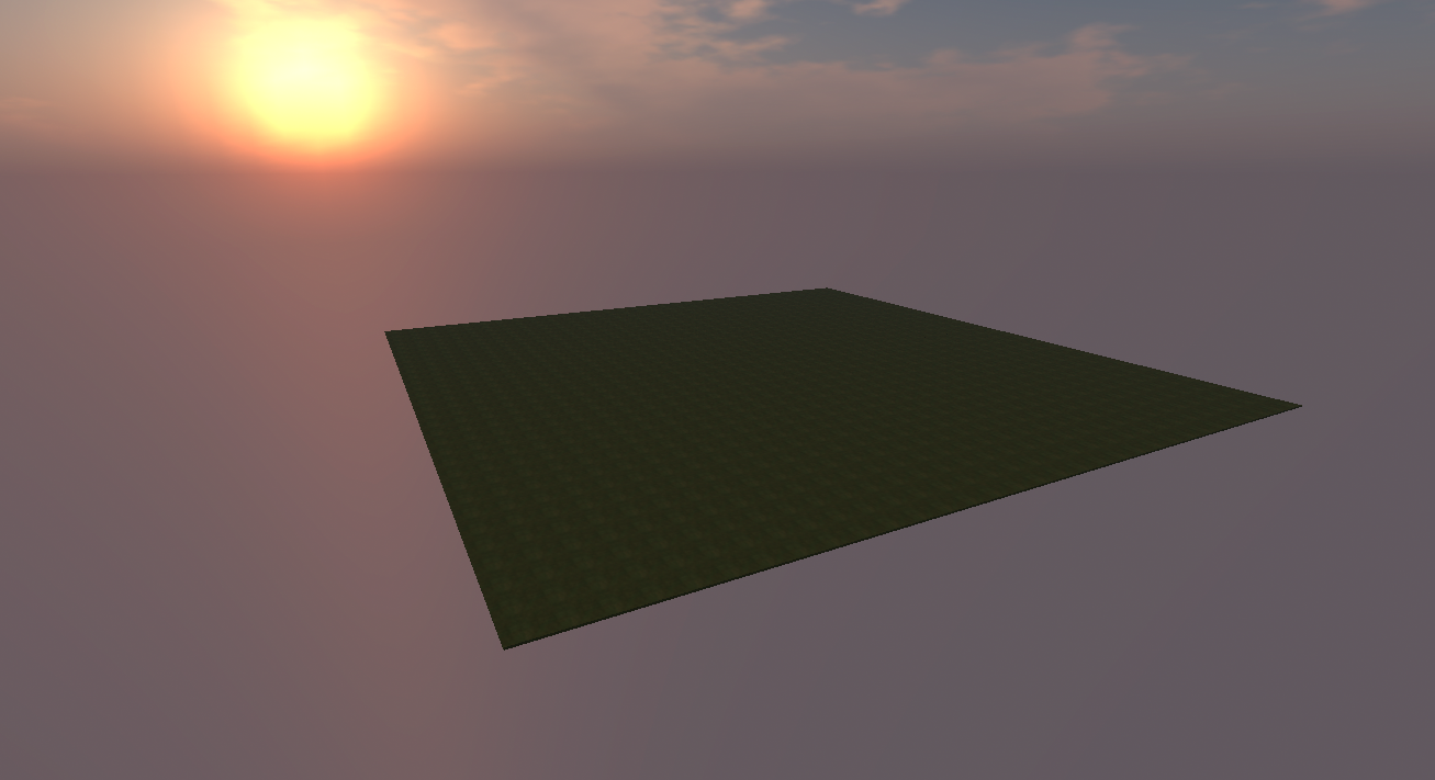 Second Life sky rental platform at sunset
